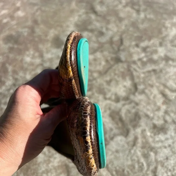 Mocha Snake Print Tieks Women's Shoes - Picture 4 of 5